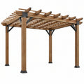 Pergola ogrodowa 300 x 300 x 250 cm drewniana brązowa z czarnymi wspornikami